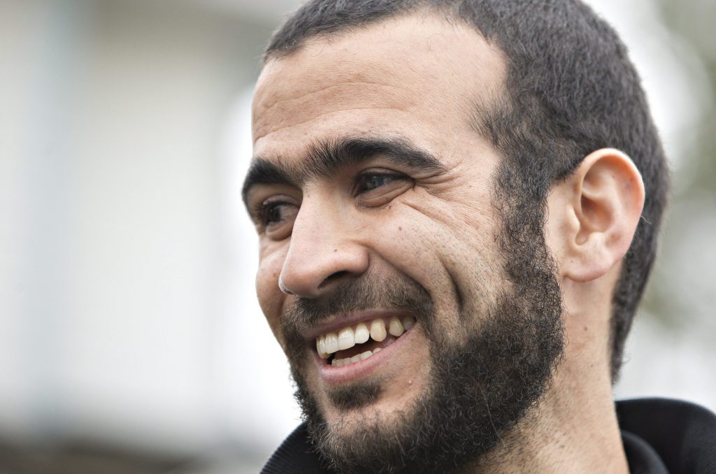 Omar Khadr speaks to media after being released on bail in Edmonton, Alta., on Thursday, May 7, 2015. After 13 years in prison the former Guantanamo Bay prisoner Omar Khadr is getting his first taste of freedom. (Jason Franson/The Canadian Press via AP) MANDATORY CREDIT
