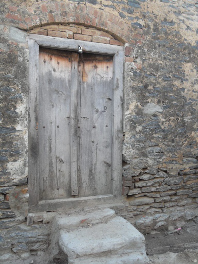 The doorway to the author's great-grandparents' home is the original door they used when they were alive.
