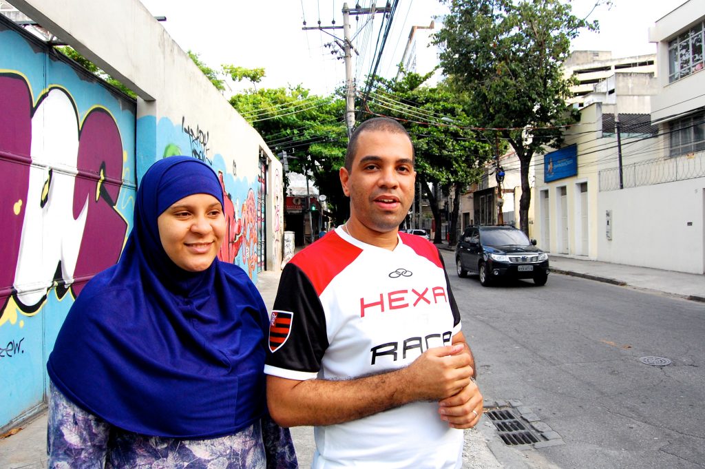 Fernando Celina and his wife Petra Duarte in Rio's Tijuca neighborhood, home of the Luz Mosque.