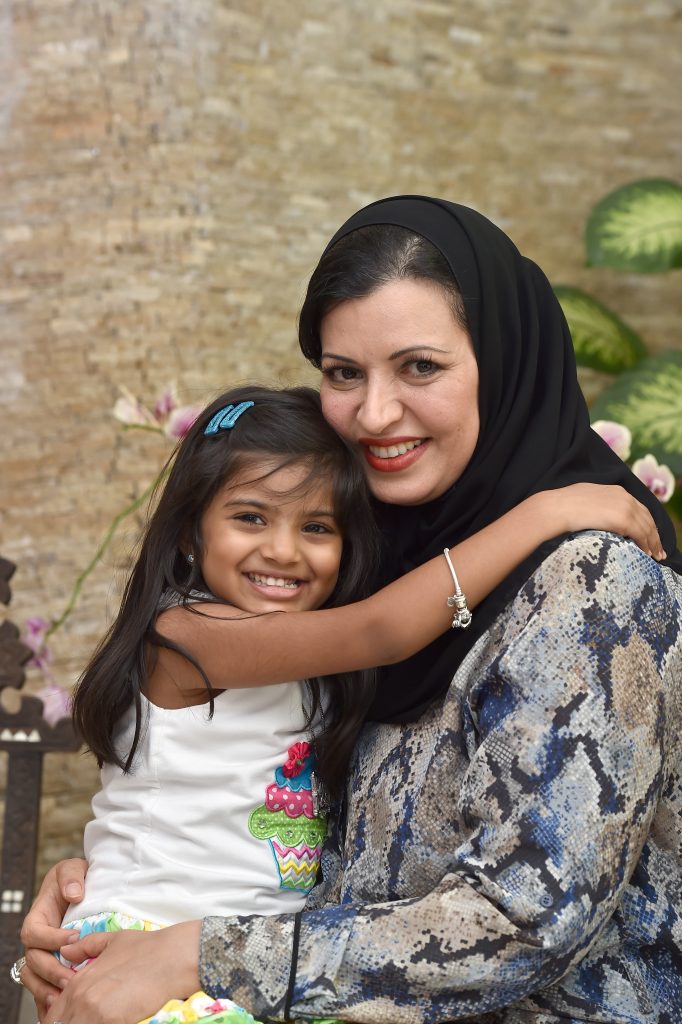 Aysha Albusmait with her daughter Reem. >Photos by the author