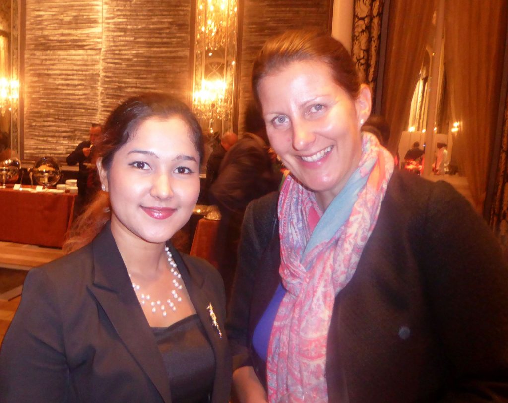 Wai Wai Nu with Nicole Bjerler of Amnesty International.