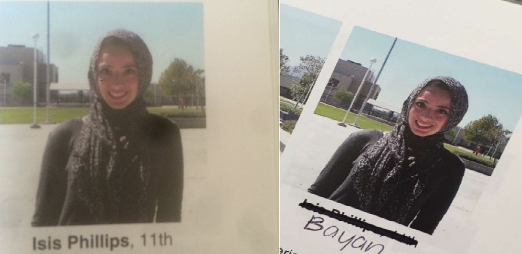 Labeled Isis in School Yearbook